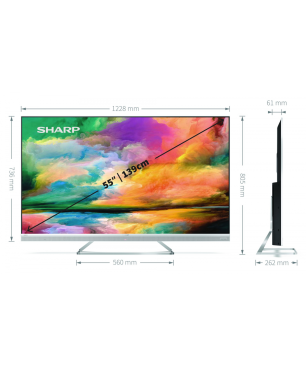 SHARP 55EQ4EA LED TV (Flat, 55 Zoll / 139 cm, UHD 4K, SMART TV, Android)