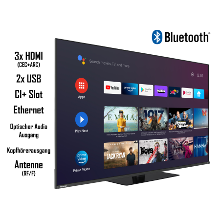 TOSHIBA 55QA7D63DG QLED TV (Flat, 55 Zoll / 139 cm, UHD 4K)