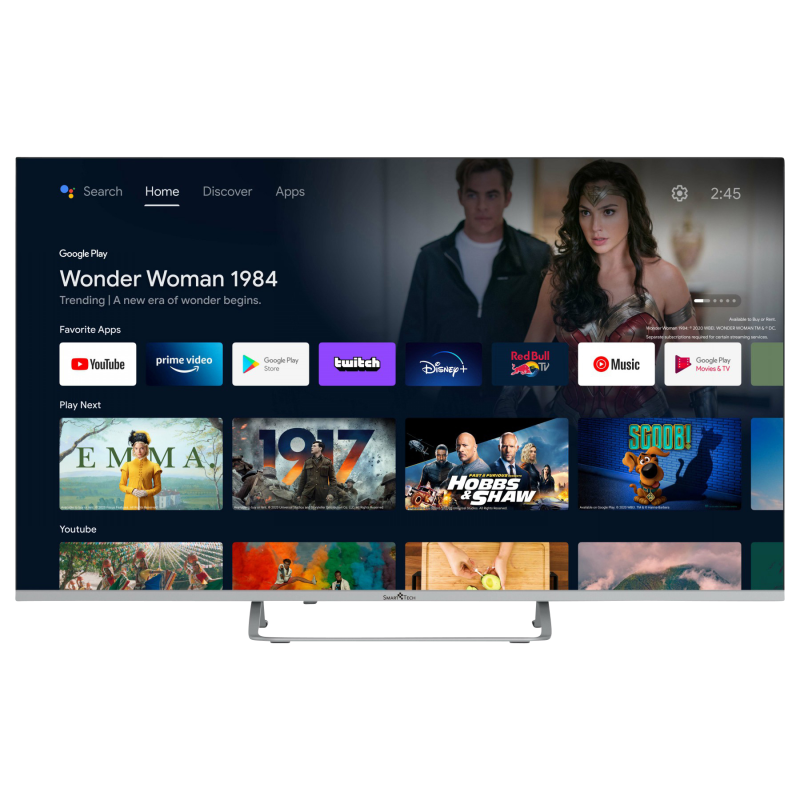 SMART TECH 43 Zoll QLED Smart TV 43QA20V3 LED TV (Flat, 43 Zoll / 109 cm, UHD 4K, SMART TV, android 11.0)