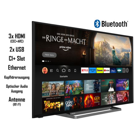 TOSHIBA 50UF3D63DA Fire TV (Flat, 50 Zoll / 126 cm, UHD 4K)