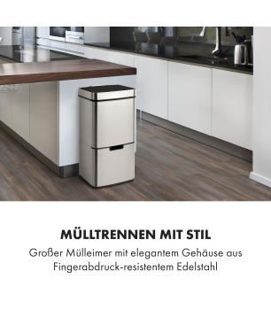 KLARSTEIN Touchless Mülleimer Silber