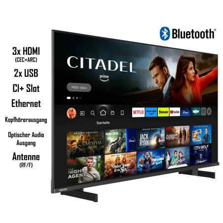 TOSHIBA 50QF5D63DA Fire TV (Flat, 50 Zoll / 126 cm, UHD 4K)