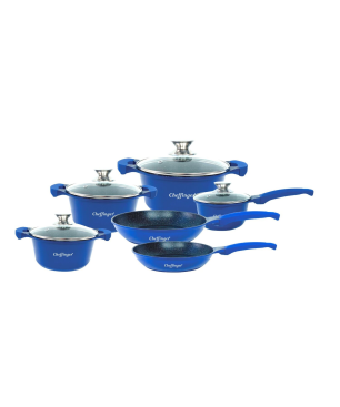 CHEFFINGER 10-Teilig Topf-Set Aluminium Blau