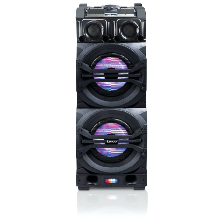 LENCO PMX-350 Leistungsstarker Party-Lautsprecher mit DJ- und Mixfunktion - 320 Watt RMS - Bluetooth® - Integrierter Akku - Pa