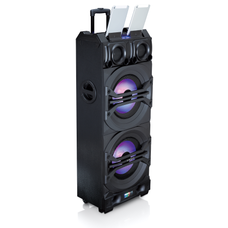 LENCO PMX-350 Leistungsstarker Party-Lautsprecher mit DJ- und Mixfunktion - 320 Watt RMS - Bluetooth® - Integrierter Akku - Pa
