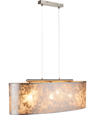 GLOBO AMY I Pendelleuchte Pendellampe elegant silber Textil 15188H2 Innenleuchte