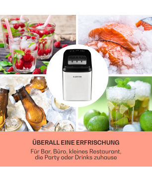KLARSTEIN Partytime Eiswürfelmaschine (145 Watt, Silber)