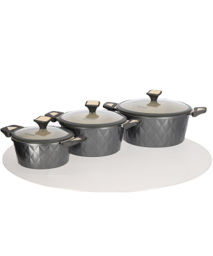 COFI 8 Teilig Kochtopf-Set Granit