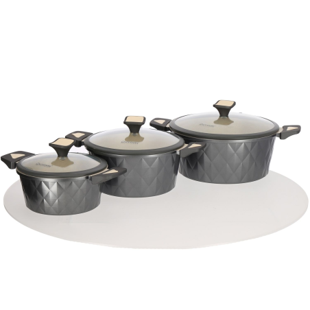 COFI 8 Teilig Kochtopf-Set Granit