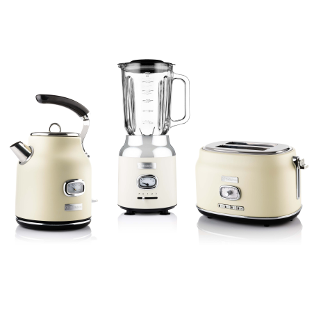 WESTINGHOUSE WES09 Wasserkocher Toaster Mixer Set cremeweiß (815 Watt, Schlitze: 2)