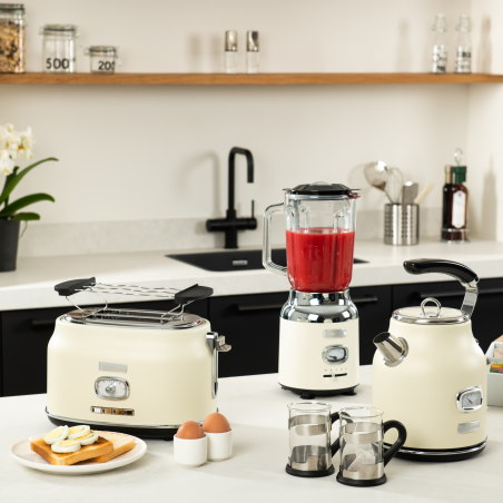 WESTINGHOUSE WES09 Wasserkocher Toaster Mixer Set cremeweiß (815 Watt, Schlitze: 2)