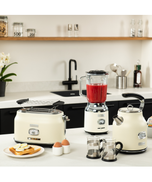 WESTINGHOUSE WES09 Wasserkocher Toaster Mixer Set cremeweiß (815 Watt, Schlitze: 2)