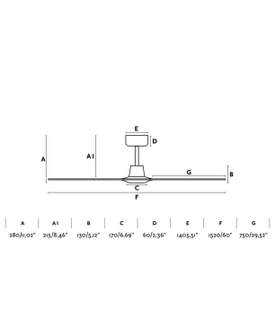 FARO Morea Deckenventilator Nussbaum (38 Watt)