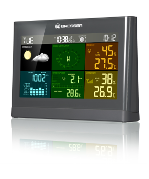 BRESSER 5-in-1 Comfort Wetter Center mit Farbdisplay Wetterstation
