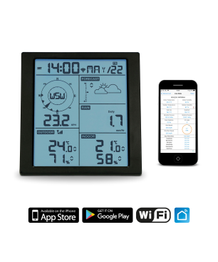 ALECTO WS5200 - 6 in 1 WLAN Wetterstation - Außensensor und App-Steuerung - Professionelle Wetterstation