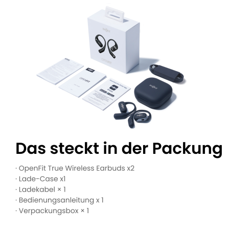 SHOKZ OpenFit, In-ear Kopfhörer Bluetooth Schwarz