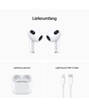 APPLE Airpods (3. Generation), In-ear Kopfhörer Bluetooth Weiß