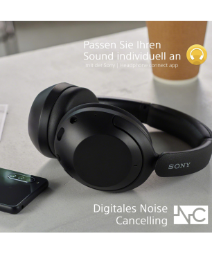 SONY WH-XB910N Noise Cancelling, Over-ear Kopfhörer Bluetooth Schwarz