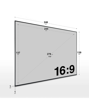ESMART Expert UKD Tageslicht GRAU 244 x 137 cm (110") 16:9 Rahmen-Leinwand