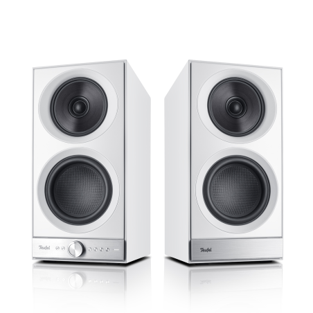 TEUFEL Teufel STEREO M Streaming-Regallautsprecher App-steuerbar, Bluetooth, 802.11b/g/n/ac, Weiß