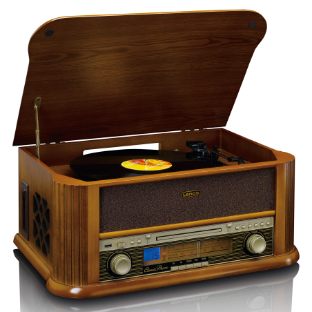 LENCO TCD-2550 - FM-Radio,USB,CD- und Kassettenspieler - Plattenspieler Holz