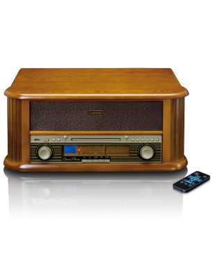 LENCO TCD-2550 - FM-Radio,USB,CD- und Kassettenspieler - Plattenspieler Holz
