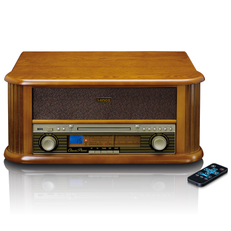 LENCO TCD-2550 - FM-Radio,USB,CD- und Kassettenspieler - Plattenspieler Holz
