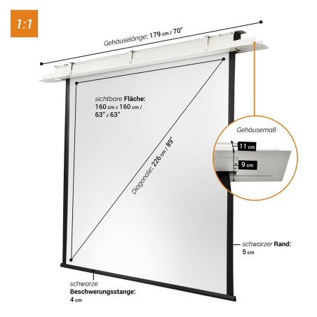 CELEXON Motor Expert Deckeneinbauleinwand