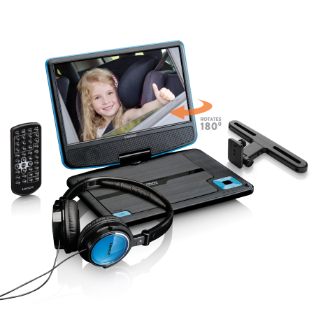 LENCO DVP-910BU Tragbarer DVD-Spieler, Schwarz-Blau