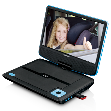 LENCO DVP-910BU Tragbarer DVD-Spieler, Schwarz-Blau