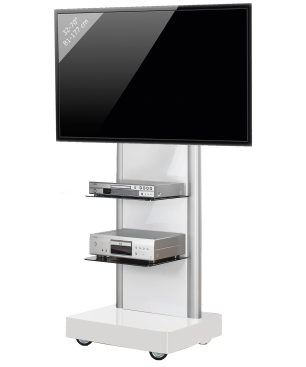VCM Pro-Stand TV-Standfuß Weißlack/Schwarzglas