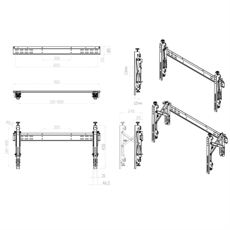 ROLINE Video-Wand-Lösung für Digital Signage Monitorhalter