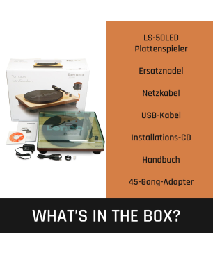 LENCO LS-50LEDBK - Eingebaute Lautsprecher - Plattenspieler Schwarz