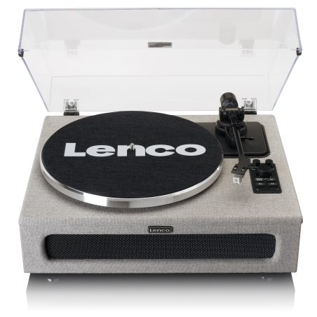 LENCO LS-440GY - 4 eingebaute Lautsprecher - Plattenspieler Grau
