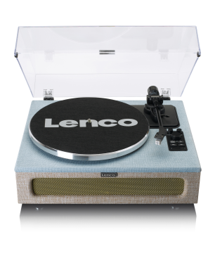 LENCO LS-440BUBG - 4 eingebaute Lautsprechern - Bluetooth Plattenspieler Blau-Taupe