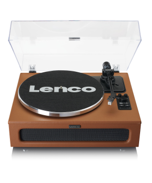 LENCO LS-430BN - 4 eingebaute Lautsprechern - Bluetooth Plattenspieler Braun