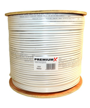 PREMIUMX 500m BASIC Koaxialkabel 135dB 4-fach SAT Koax Kabel 100x F-Stecker Antennenkabel