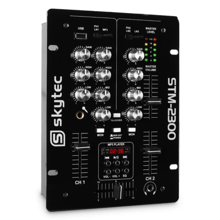 SKYTEC STM-2300 2-Kanal Mischpult, Schwarz