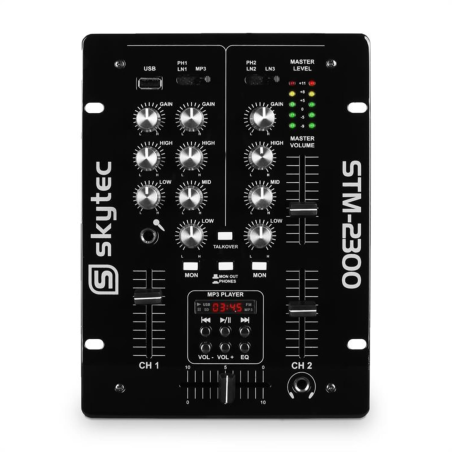 SKYTEC STM-2300 2-Kanal Mischpult, Schwarz
