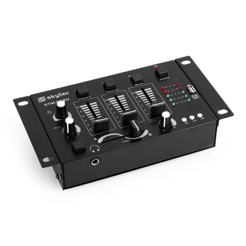SKYTEC STM-3020B 3/2-Kanal Mischpult, Schwarz SKYTEC STM-3020B 3/2-Kanal Mischpult, Schwarz