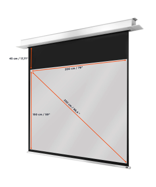 CELEXON Deckeneinbau Pro+ Deckeneinbauleinwand 200 x 150 cm