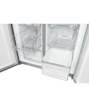 EXQUISIT MD500-160-WS-030F Inoxlook French Door (F, 1775 mm hoch, Edelstahloptik)
