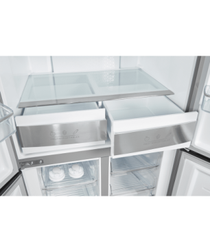 EXQUISIT MD500-160-WS-030F Inoxlook French Door (F, 1775 mm hoch, Edelstahloptik)