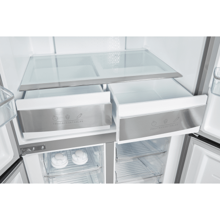 EXQUISIT MD500-160-WS-030F Inoxlook French Door (F, 1775 mm hoch, Edelstahloptik)