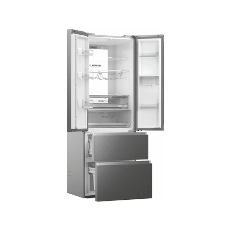 HAIER HFW7720EWMP French Door Kühlgefrierkombination (E, 302 kWh, 2006 mm hoch, Edelstahl-Front)