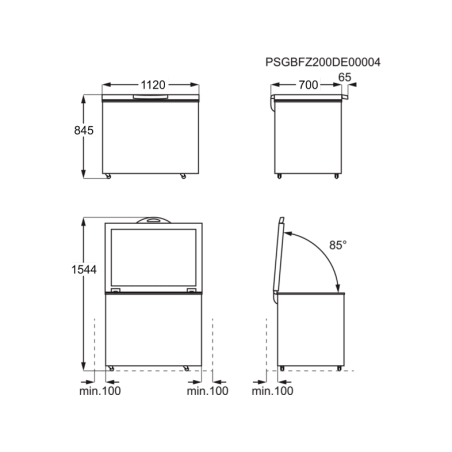 AEG AHB531D1LW Gefriertruhe (D, 845 mm hoch)
