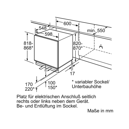 BOSCH GUD15ADF0 Gefrierschrank (F, 820 mm hoch)