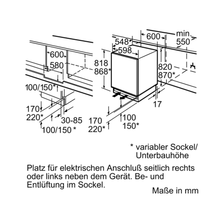 SIEMENS GU15DADF0 Gefrierschrank (F, 820 mm hoch)