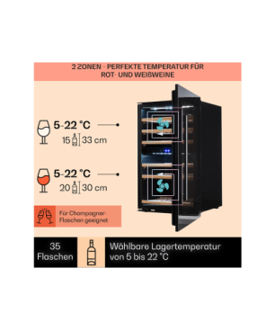 LARSTEIN Vinsider 35D Onyx Edition Weinklimaschrank (EEK G, schwarz)
