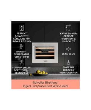 KLARSTEIN Vinsider 24D Weinkühlschrank (EEK G, Silber)